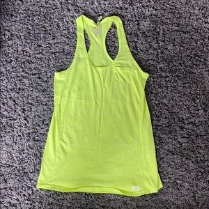 Bright yellow/green under Armour tank top size xs